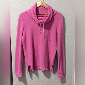 LAUREN RALPH LAUREN WOMENS COTTON MAGENTA WAfFLE KNIT SWEATER LS Medium